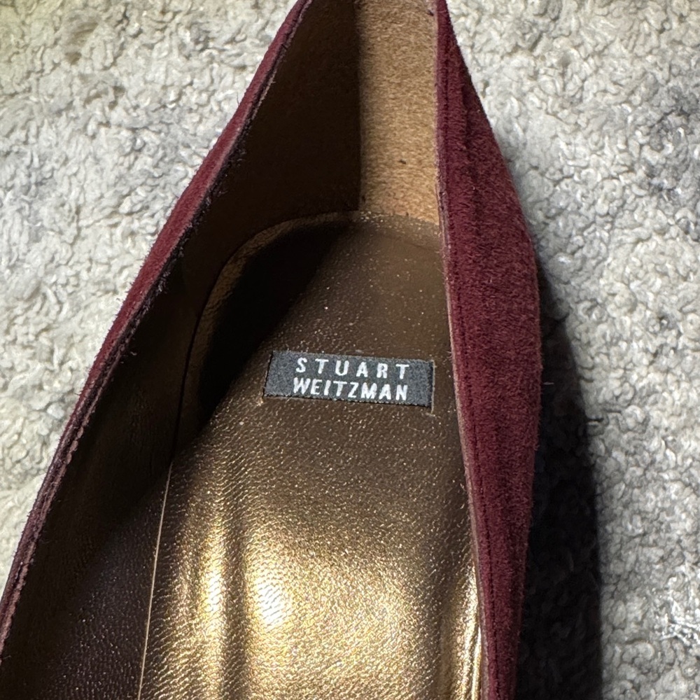 Stuart Weitzman Dark Red Suede Heels - Picture 7 of 7